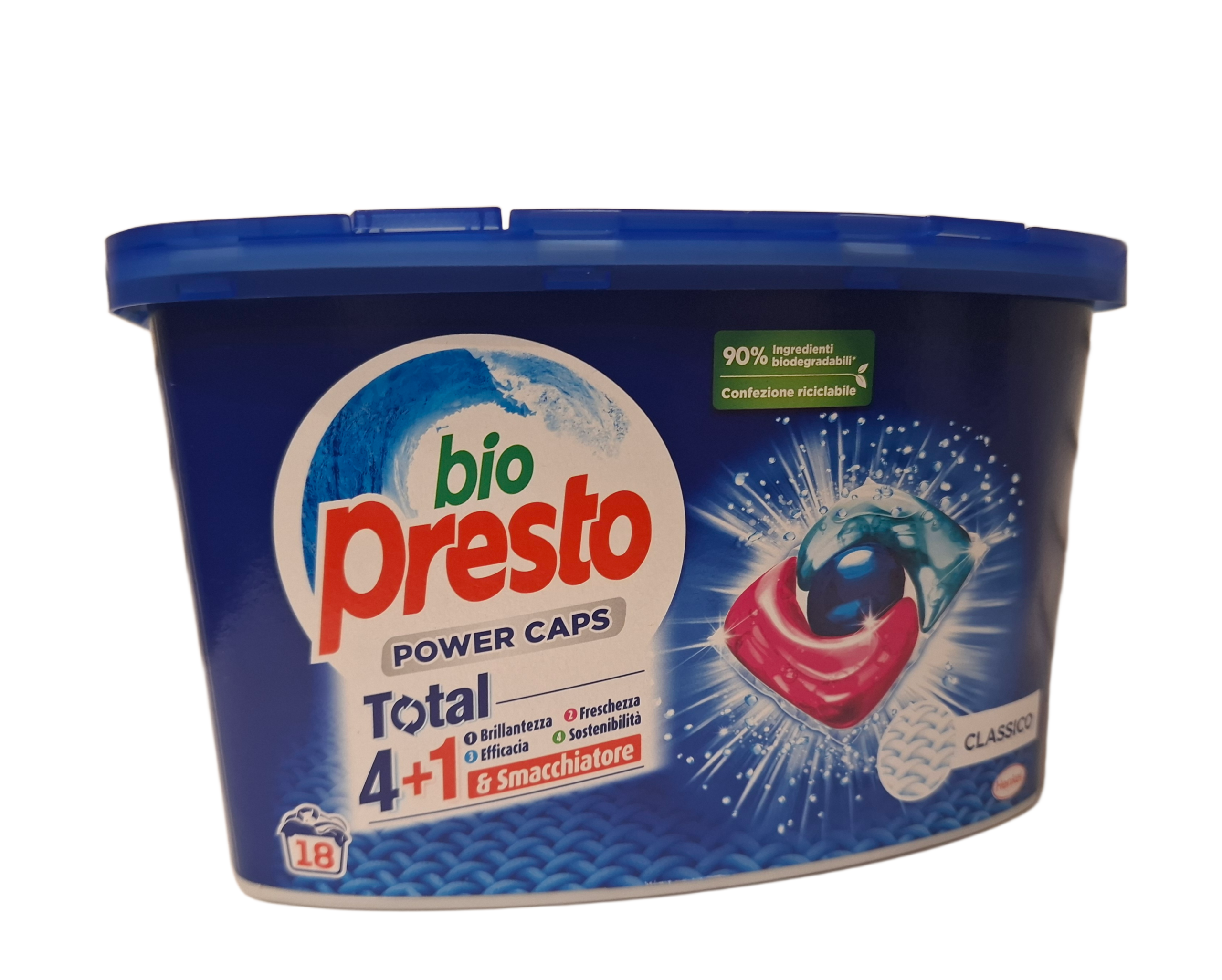 Skalbimo kapsulės Bio Presto Power Caps Total 4+1 Classico -(18vnt)