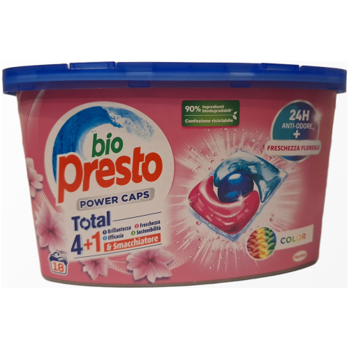 Skalbimo kapsulės Bio Presto Power Caps Total 4+1 Color   (18vnt)
