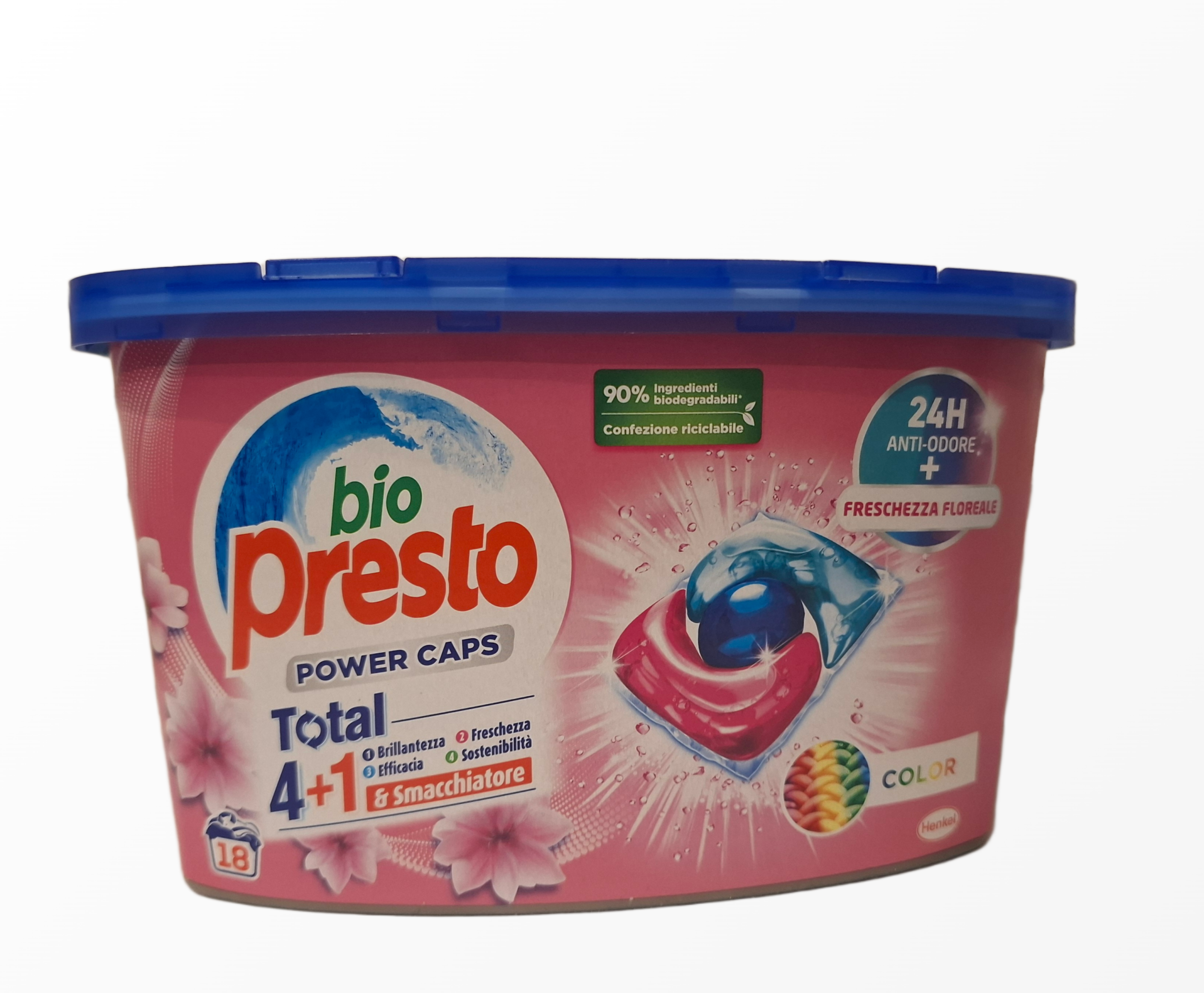 Skalbimo kapsulės Bio Presto Power Caps Total 4+1 Color   (18vnt)