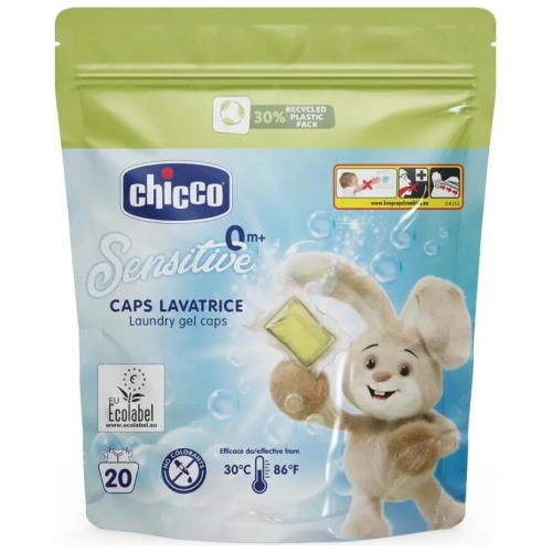 Skalbimo kapsulės "Chicco sensitive" pakuotėje 20vnt