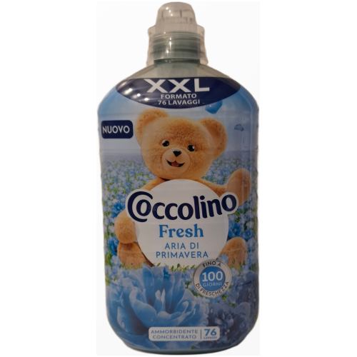 Mėlynas Coccolino Aria di Primavera minkštiklis 1,75 litro talpa 76 skalbimams