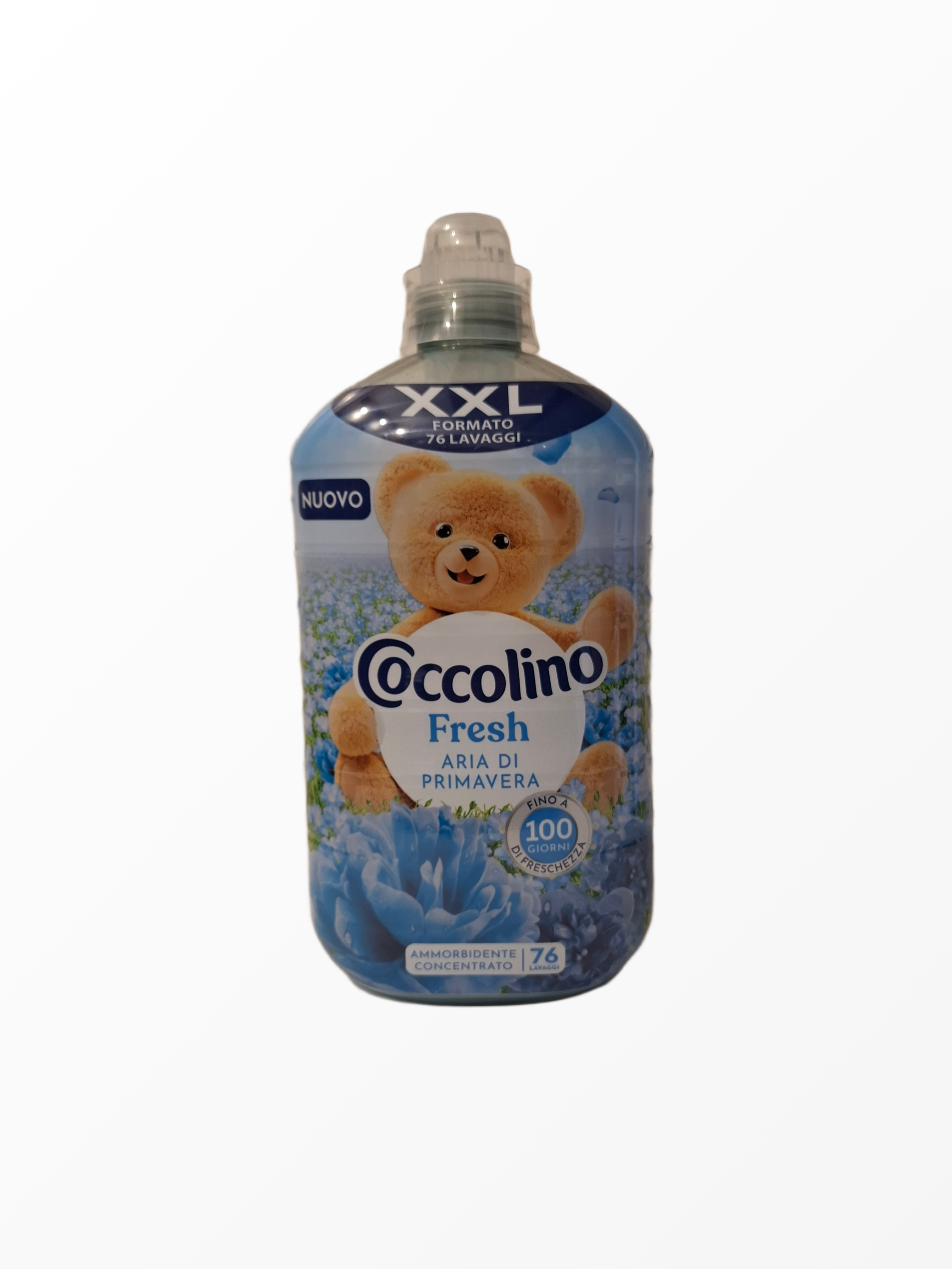 Mėlynas Coccolino Aria di Primavera minkštiklis 1,75 litro talpa 76 skalbimams