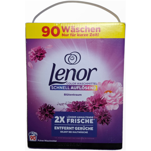 Lenor Amethyst Blutentraum skalbimo milteliai spalvotiems drabužiams, 90 skalbimų ekonominė pakuotė