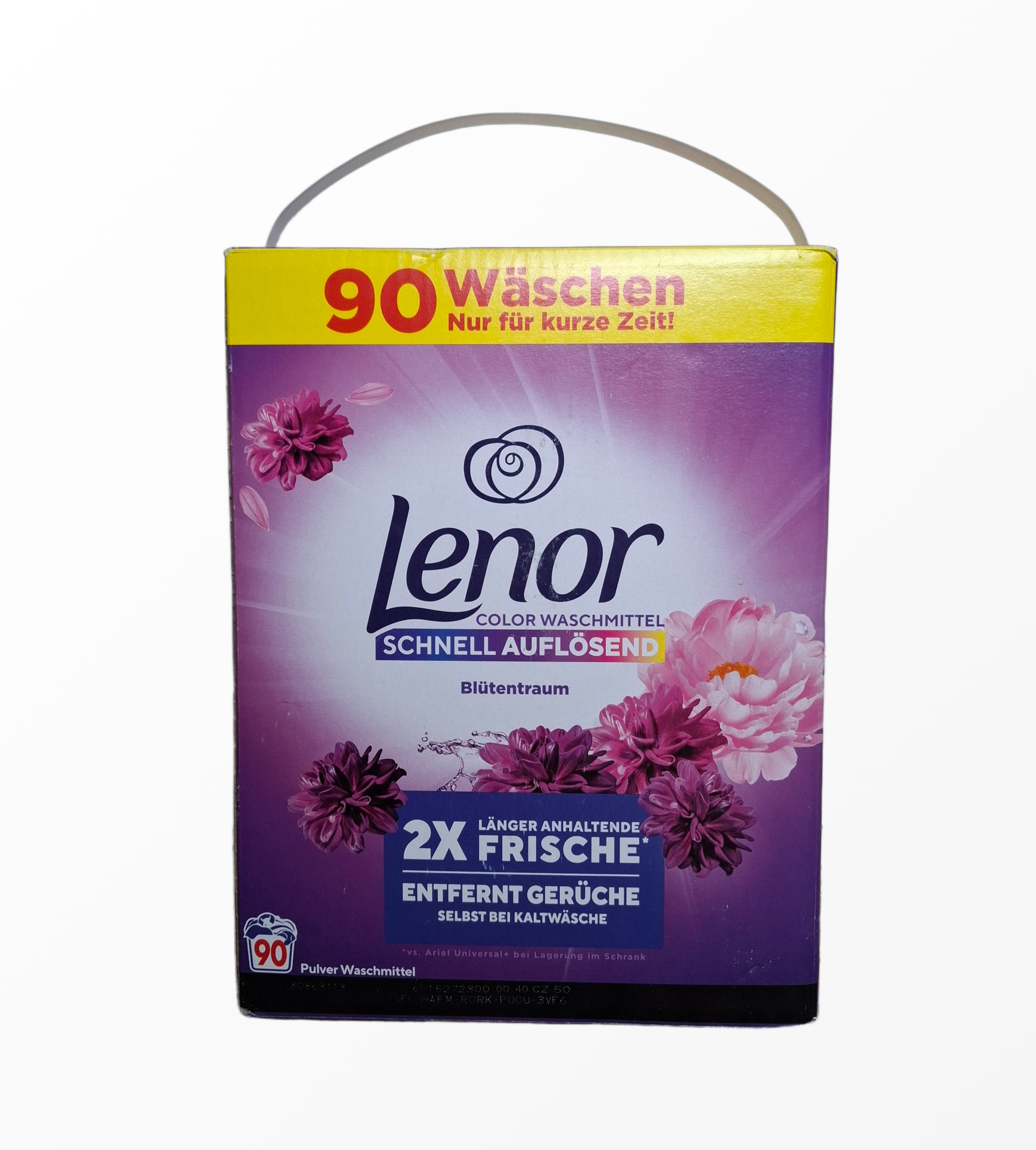 Lenor Amethyst Blutentraum skalbimo milteliai spalvotiems drabužiams, 90 skalbimų ekonominė pakuotė
