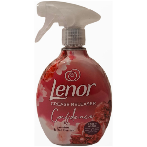 Audinių lyginimo purškiklis Lenor Crease Releaser Confidence Jasmine 500ml buteliukas su purkštuku