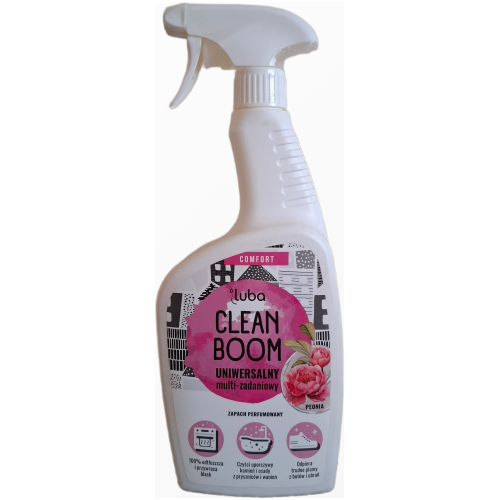 Universalus paviršių valiklis Luba Clean Boom Peonia su purškikliu, 600 ml talpos buteliukas