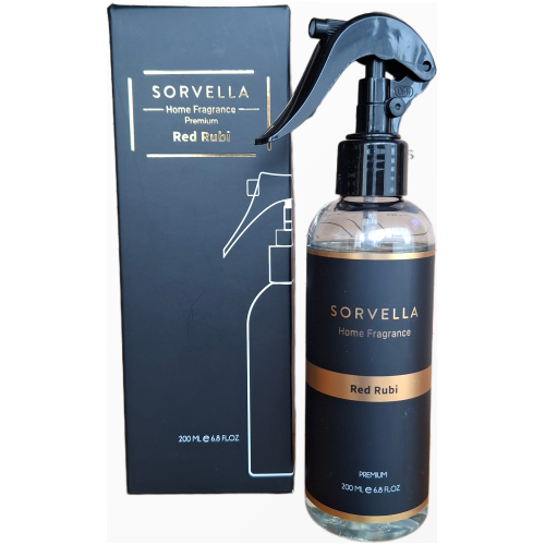 Sorvella Red Rubi premium purškiamas namų kvapas 200 ml juodoje pakuotėje