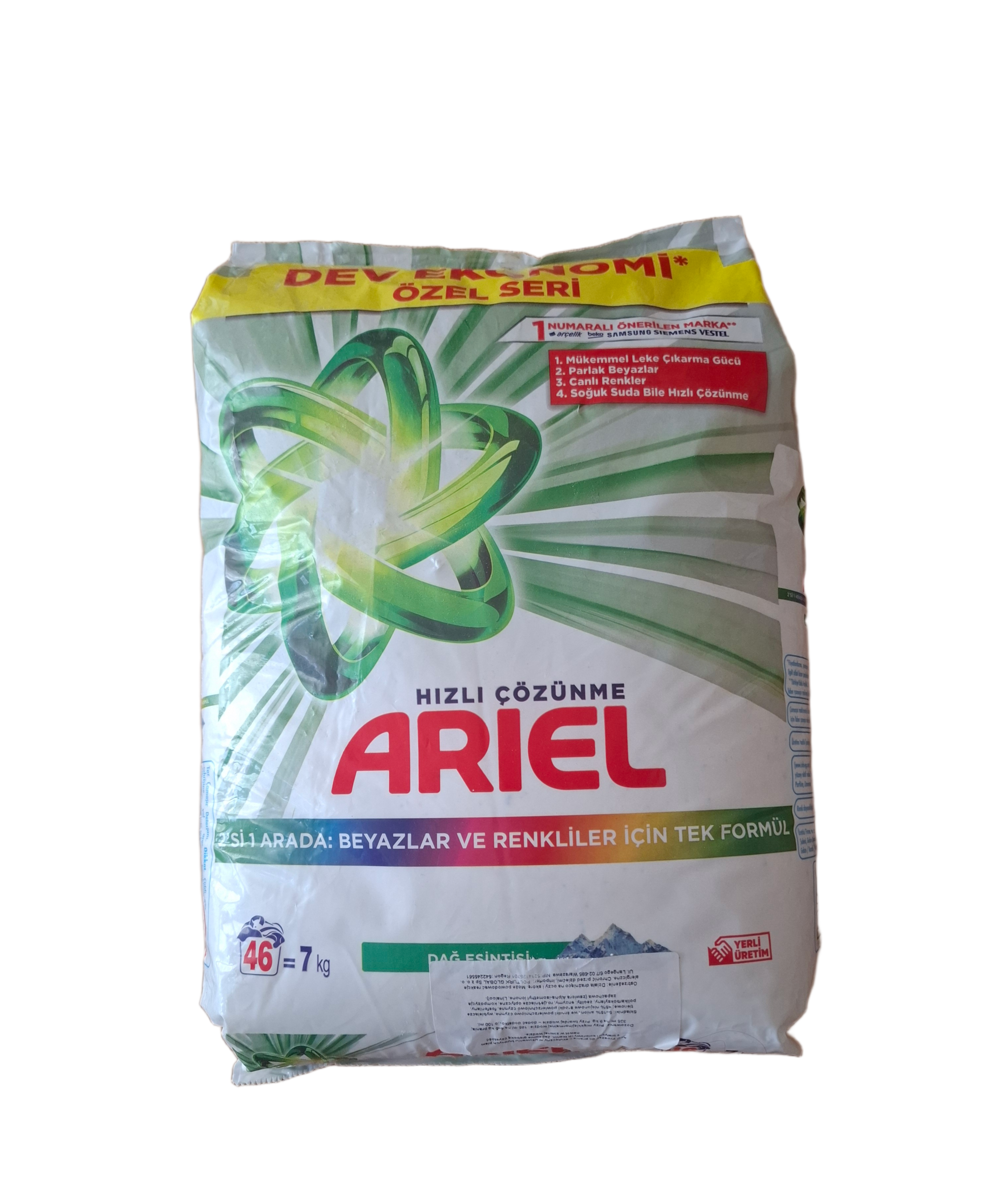 ariel-dag-esintisi-skalbimo-milteliai-7kg-46-skalbimai.jpg Ariel Dağ Esintisi greitai ištirpstantys skalbimo milteliai baltiems ir spalvotiems drabužiams 7kg pakuotė