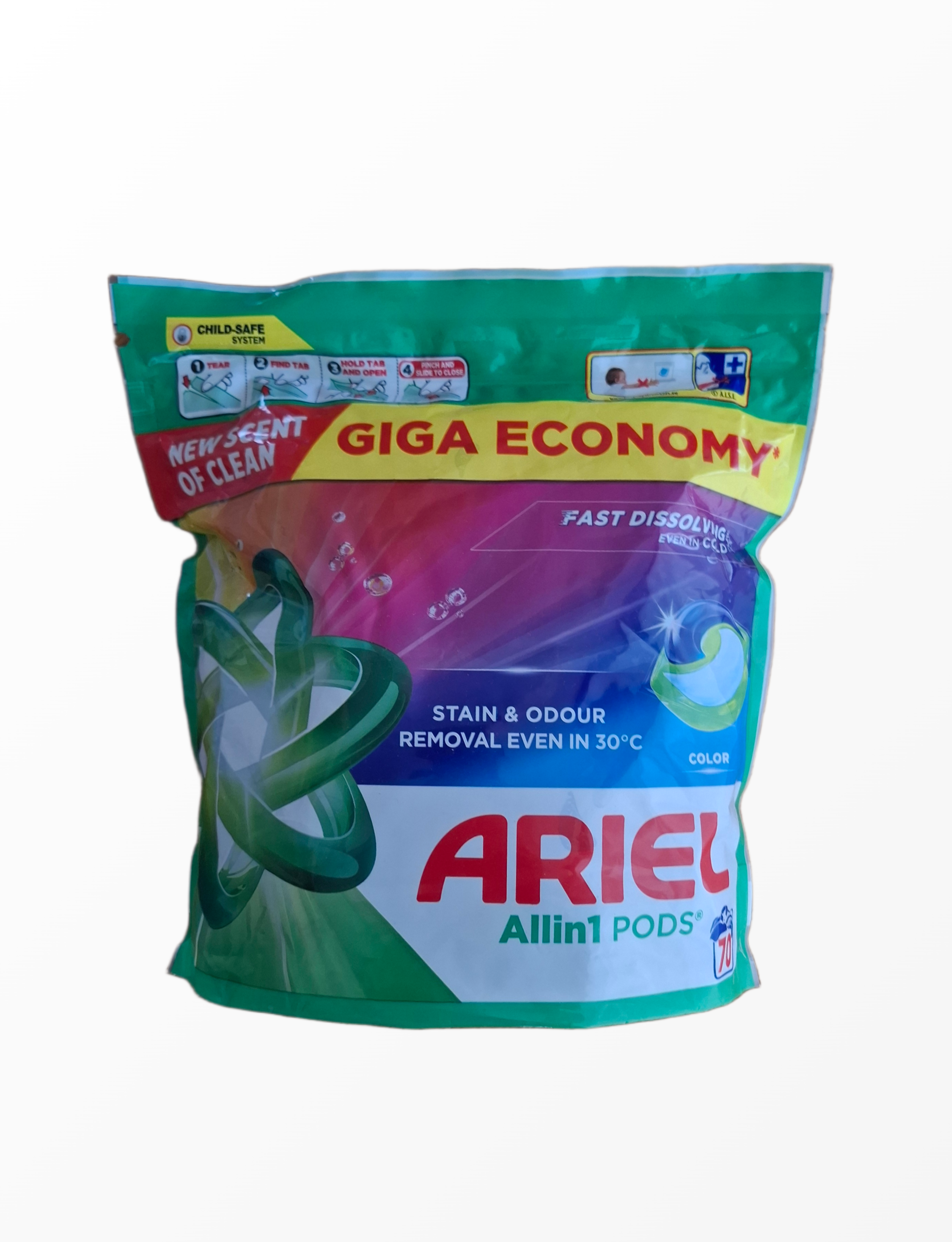 Ariel Stain & Odour Removal Color skalbimo kapsulės 70 vnt. Giga Economy