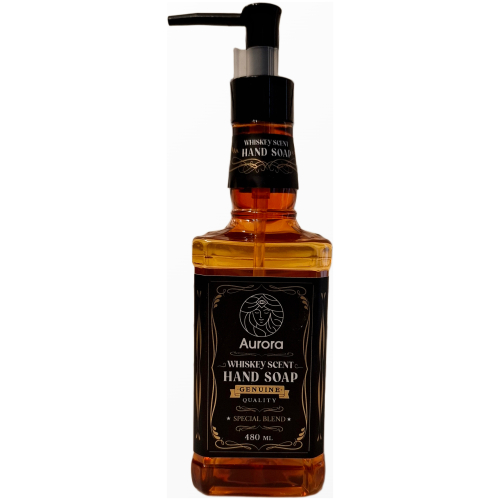 Aurora Whiskey Scent Hand Soap – viskio butelio formos rankų muilas su dozatoriumi