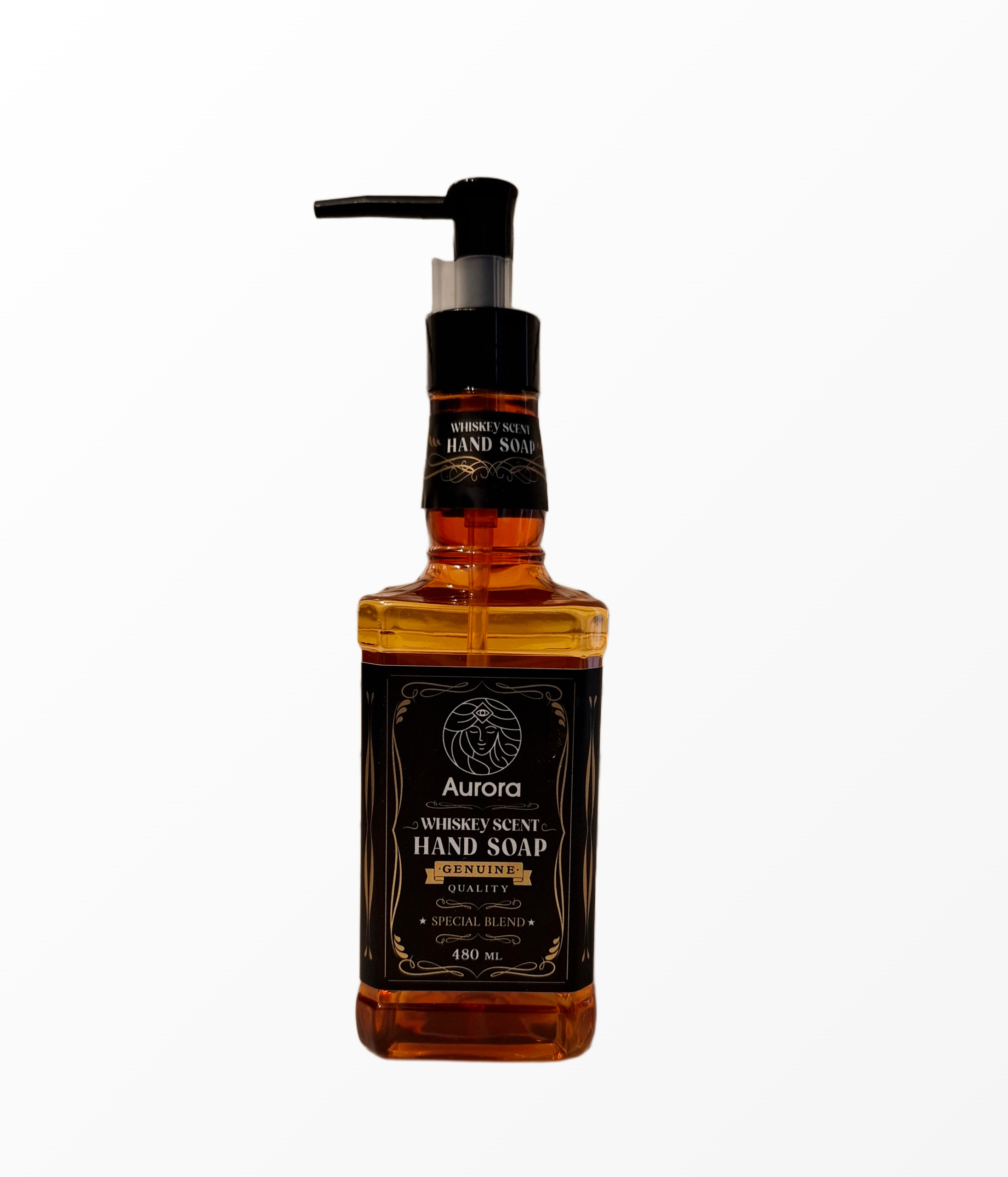 Aurora Whiskey Scent Hand Soap – viskio butelio formos rankų muilas su dozatoriumi
