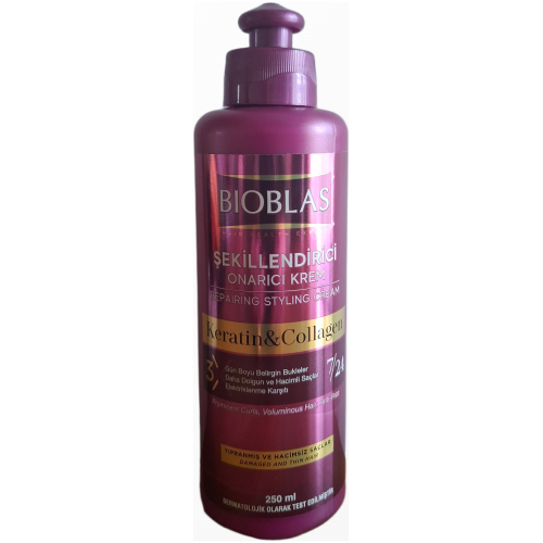bioblas-keratin-collagen-plauku-formavimo-kremas-250ml.jpg Bioblas Keratin & Collagen nenuplaunamas plaukų formavimo ir atkūrimo kremas 250 ml pakuotėje