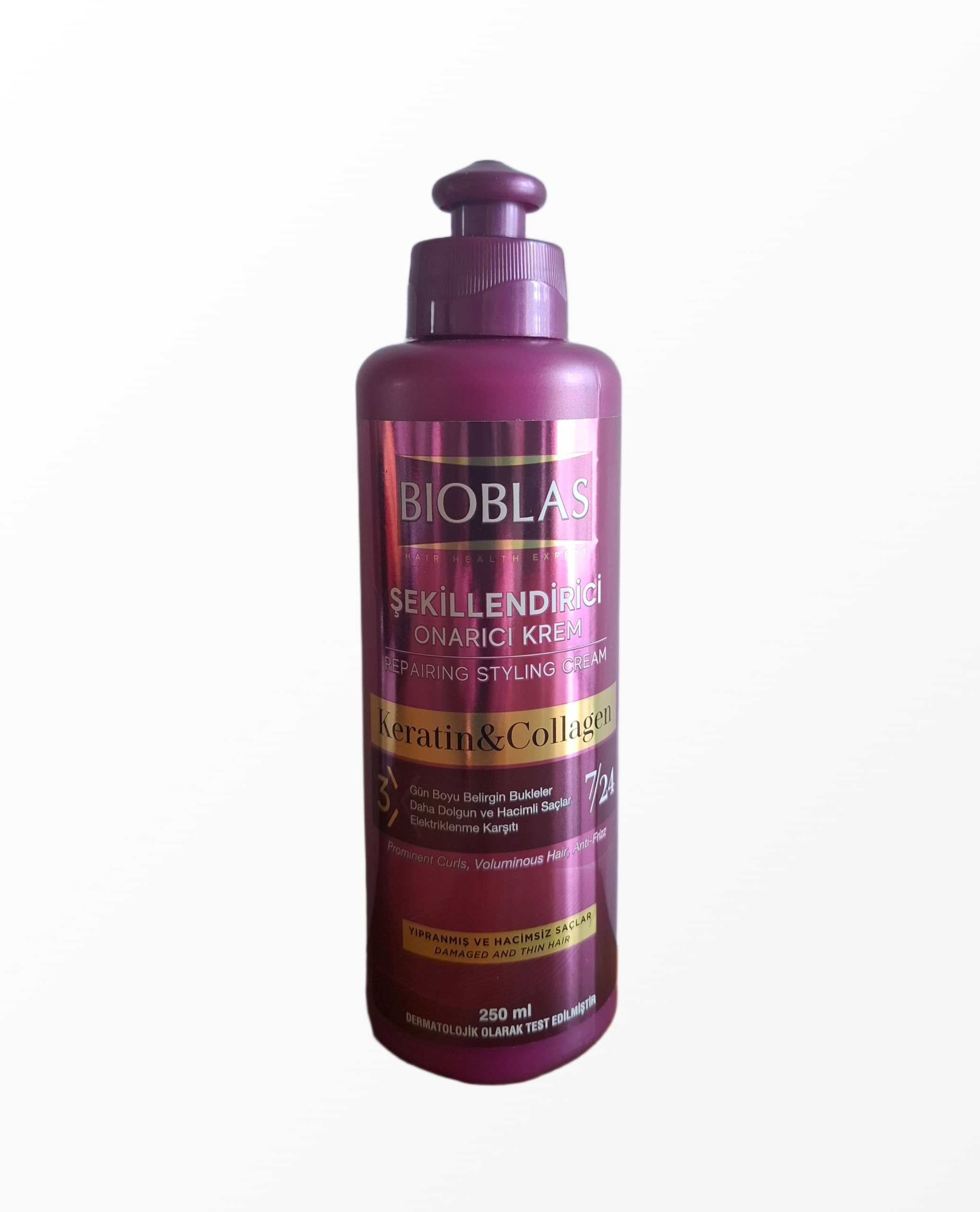 bioblas-keratin-collagen-plauku-formavimo-kremas-250ml.jpg Bioblas Keratin & Collagen nenuplaunamas plaukų formavimo ir atkūrimo kremas 250 ml pakuotėje