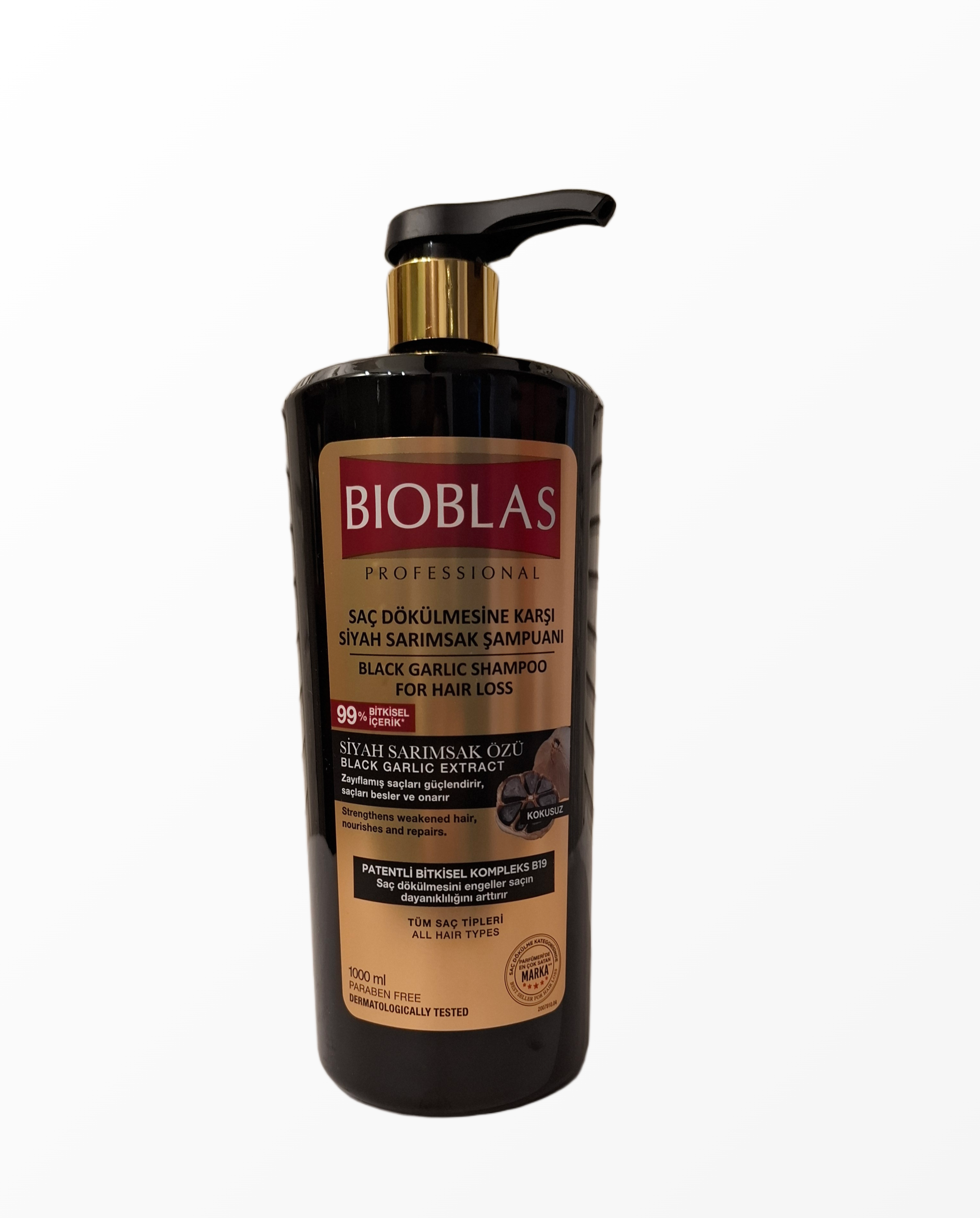 Bioblas Botanic Oils šampūnas su juoduoju česnaku 1 litras pakuotė