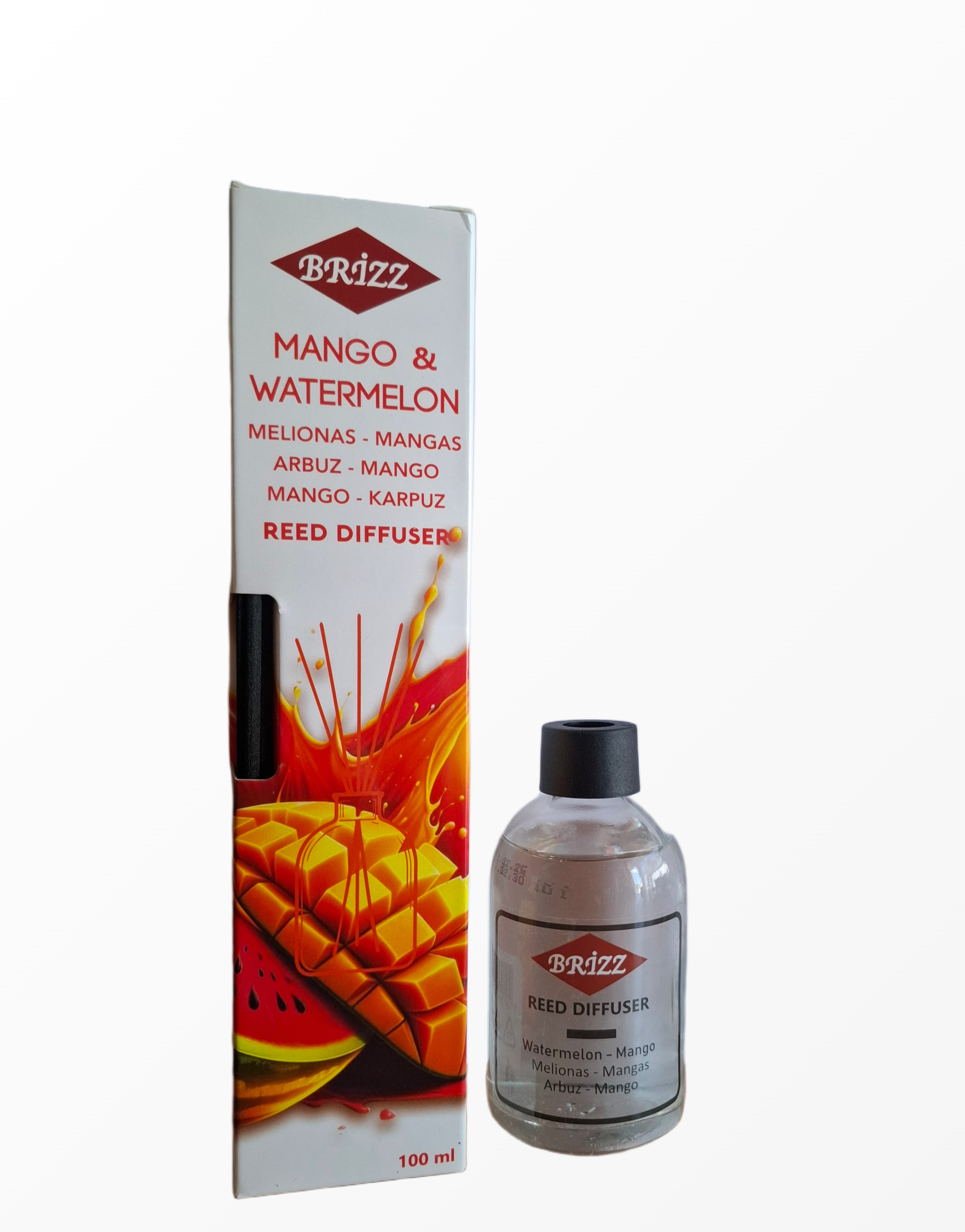 brizz-mango-watermelon-namu-kvapas-su-lazdelemis-100ml.jpg Brizz Mango and Watermelon namų kvapas su pagaliukais stikliniame buteliuke ir pakuotė