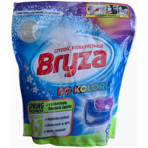 Bryza 4in1 Color Spring Freshness skalbimo kapsulės spalvotiems audiniams