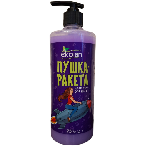 Ekolan Puska raketa kreminis dušo gelis moterims 700ml buteliuke su patogiu dozatoriumi
