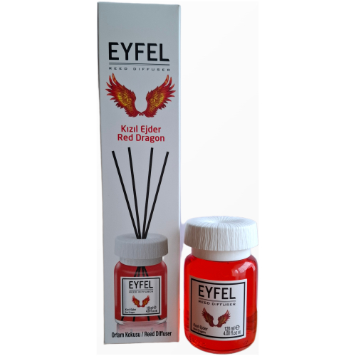 EYFEL Red Dragon namų kvapas su lazdelėmis 120 ml buteliukas ir dėžutė