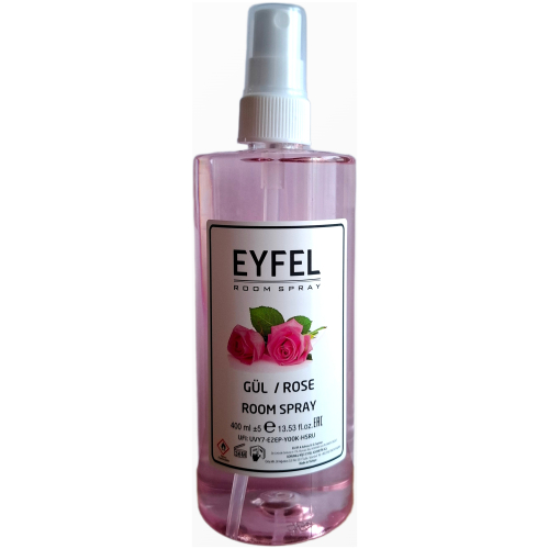 Rausvos spalvos Eyfel Rose purškiamas namų kvapas su rožių žiedų motyvais 400 ml
