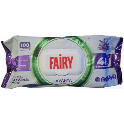 Mėlyna Fairy Lavanta Yagli universalių drėgnų valymo servetėlių 100 vienetų pakuotė su dangteliu
