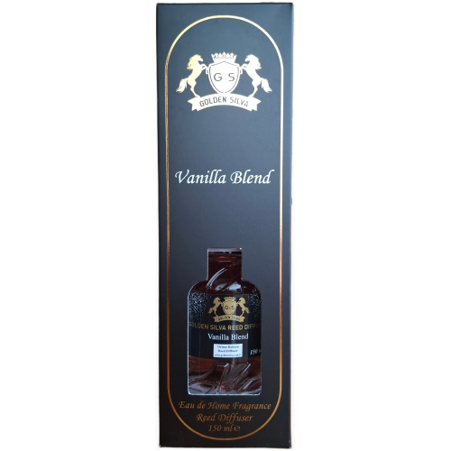 Prabangios pakuotės Golden Silva Vanilla Blend namų kvapas su lazdelėmis stikliniame buteliuke