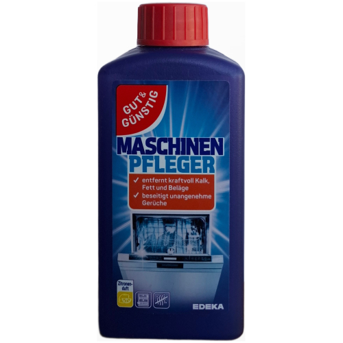 Akcija GUT & GÜNSTIG Maschinen Pfleger 250 ml skystas indaplovės valiklis mėlyname buteliuke