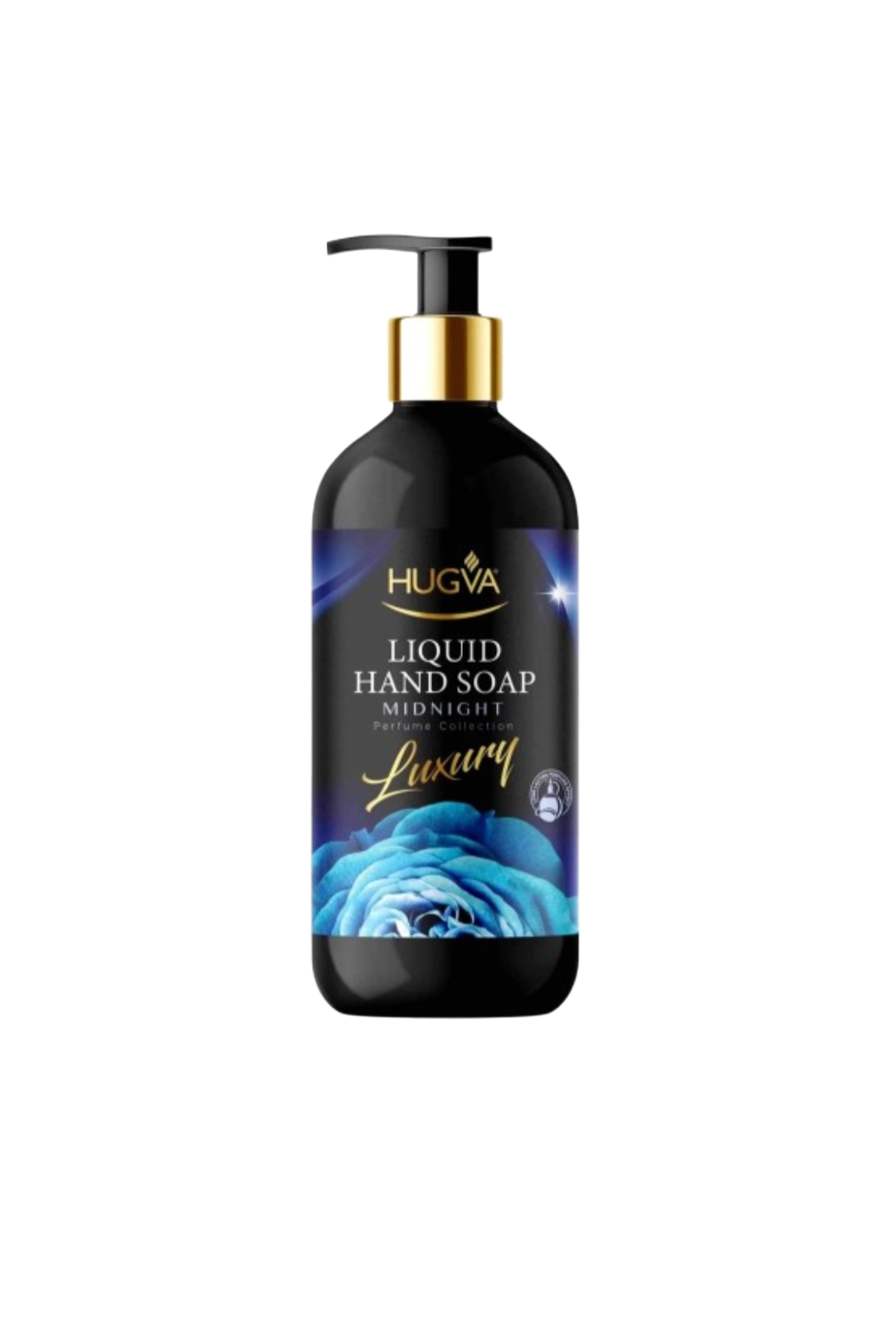 Parfumuotas skystas rankų muilas HUGVA Luxury Midnight 500 ml buteliukas su dozatoriumi