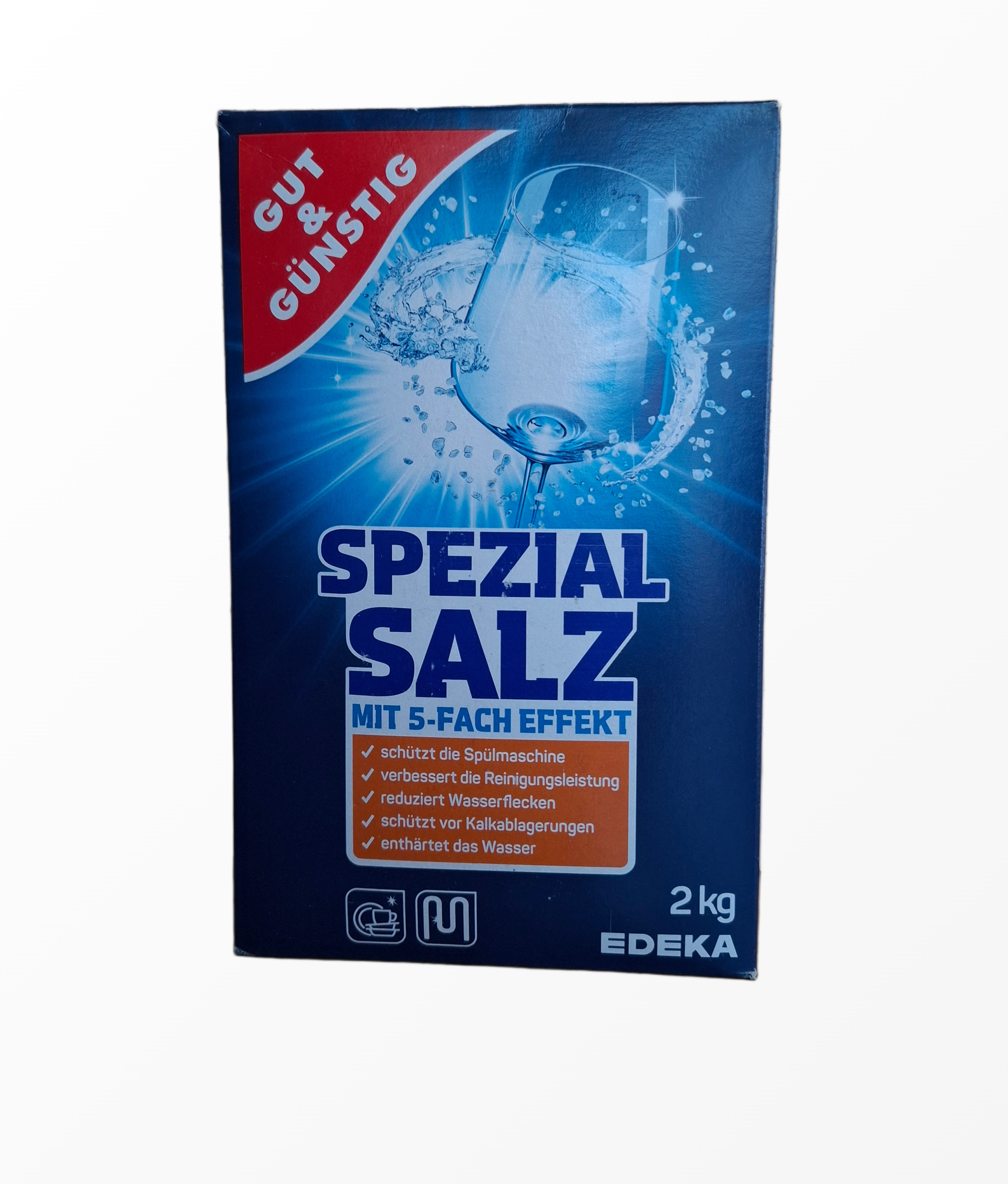 Indaplovių druska Gut & Günstig Spezial Salz 2 kg pakuotėje
