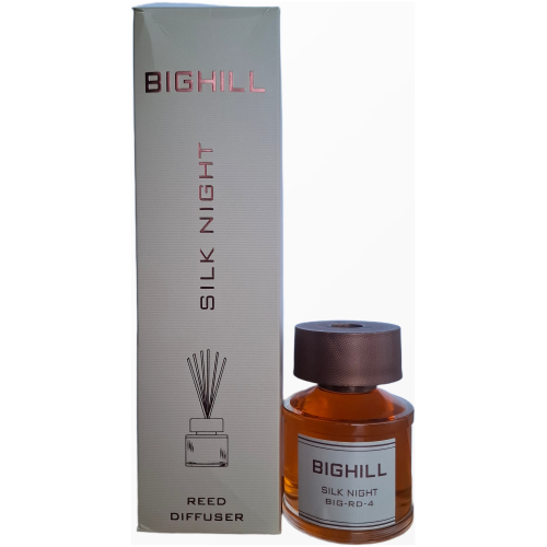 Namų kvapas Bighill Silk Night 120 ml buteliukas su juodomis lazdelėmis