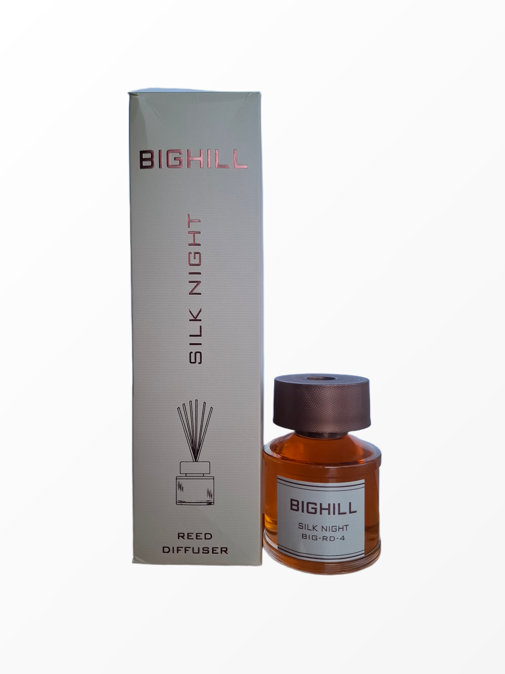 Namų kvapas Bighill Silk Night 120 ml buteliukas su juodomis lazdelėmis