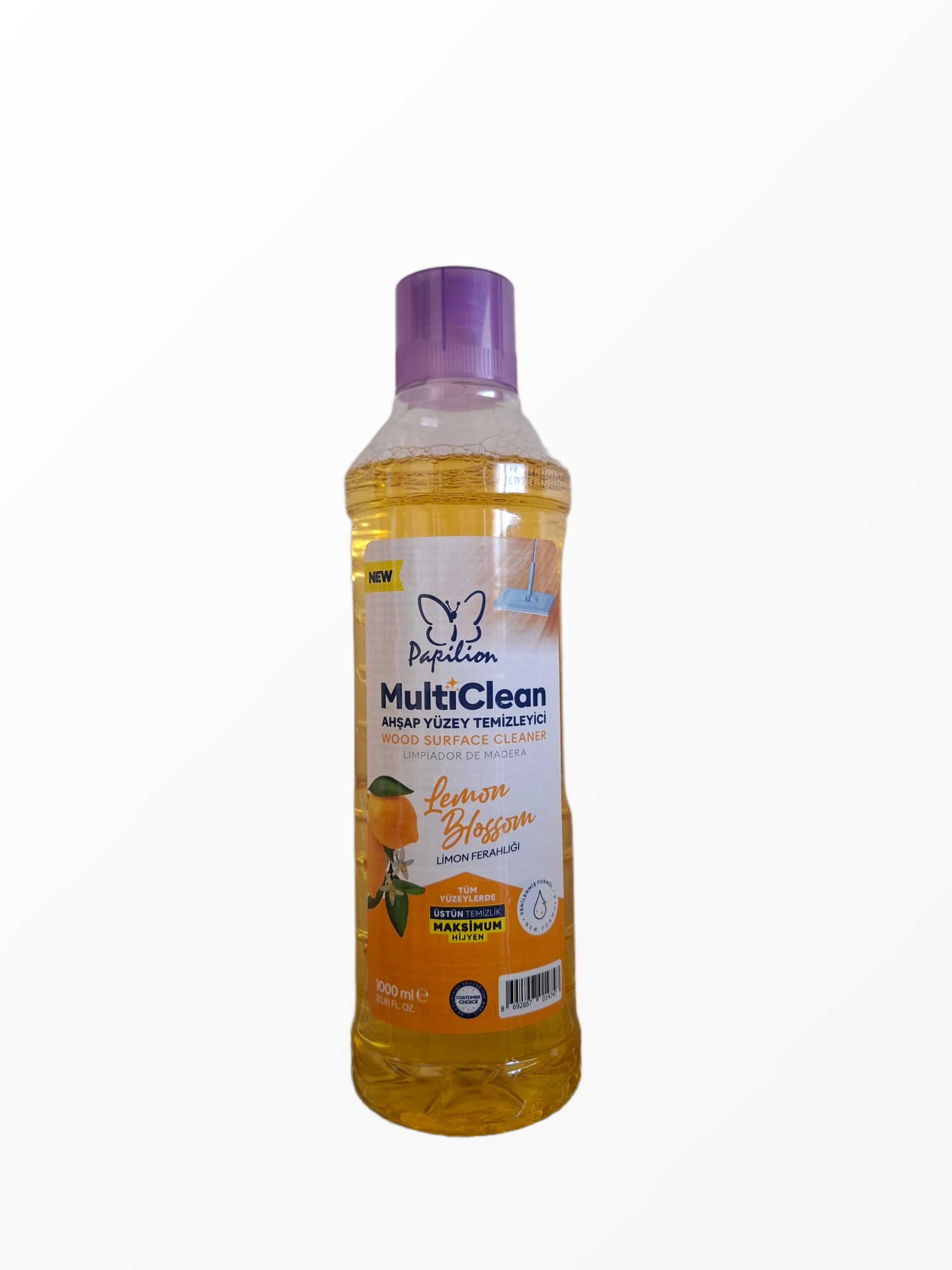 Papilion MultiClean Lemon Blossom medinių paviršių ir grindų valiklis 1000ml buteliukas