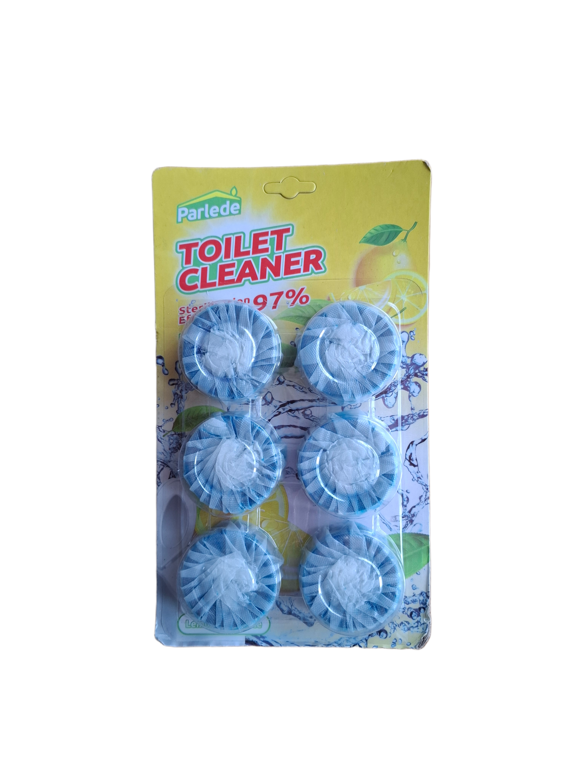 Citrinų kvapo tualeto bakelio tabletės Parlede Lemon Cleaner 6 vienetų pakuotėje
