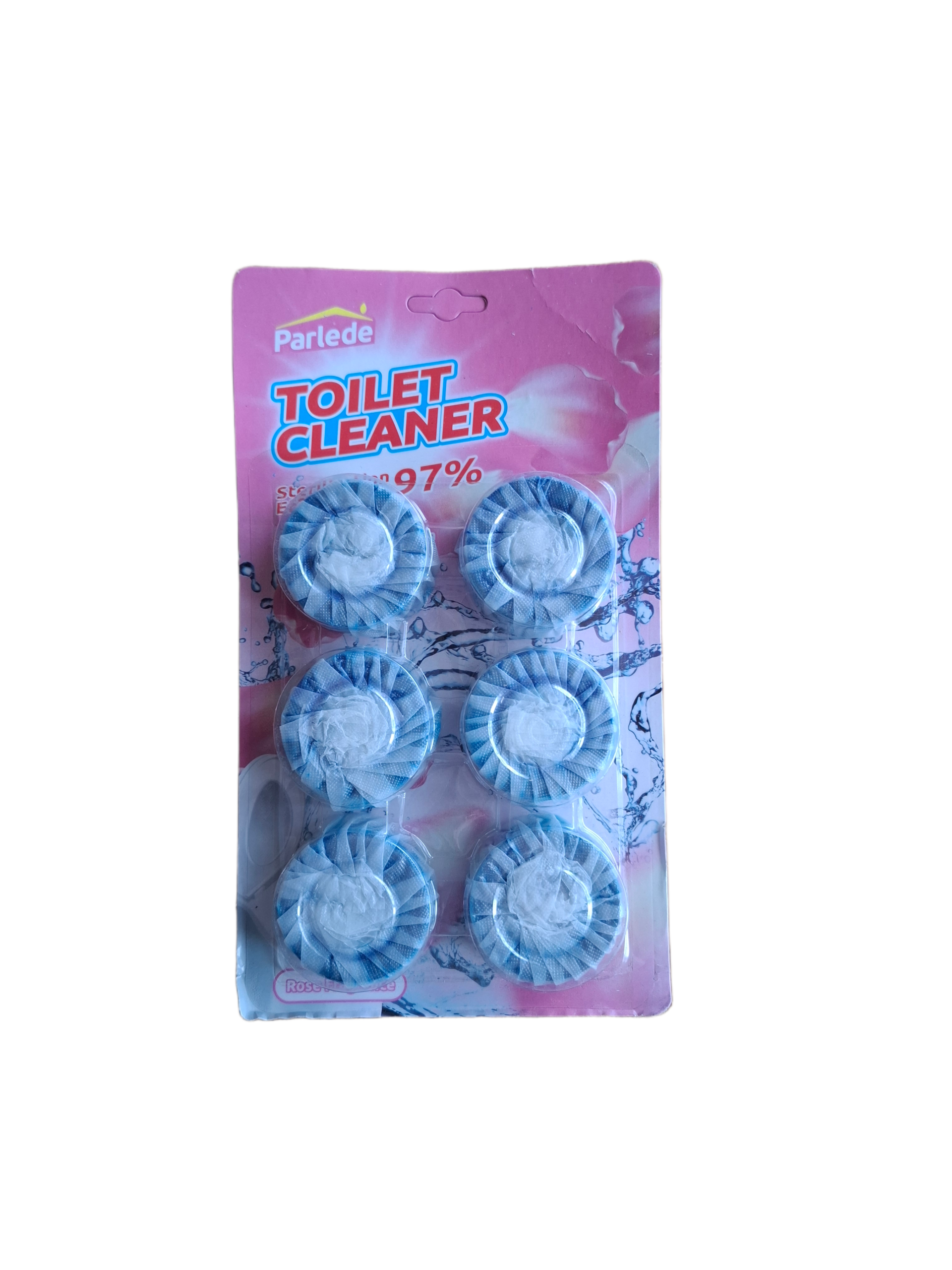 Mėlynos tualeto bakelio tabletės Parlede Toilet Cleaner 6 vienetų pakuotėje