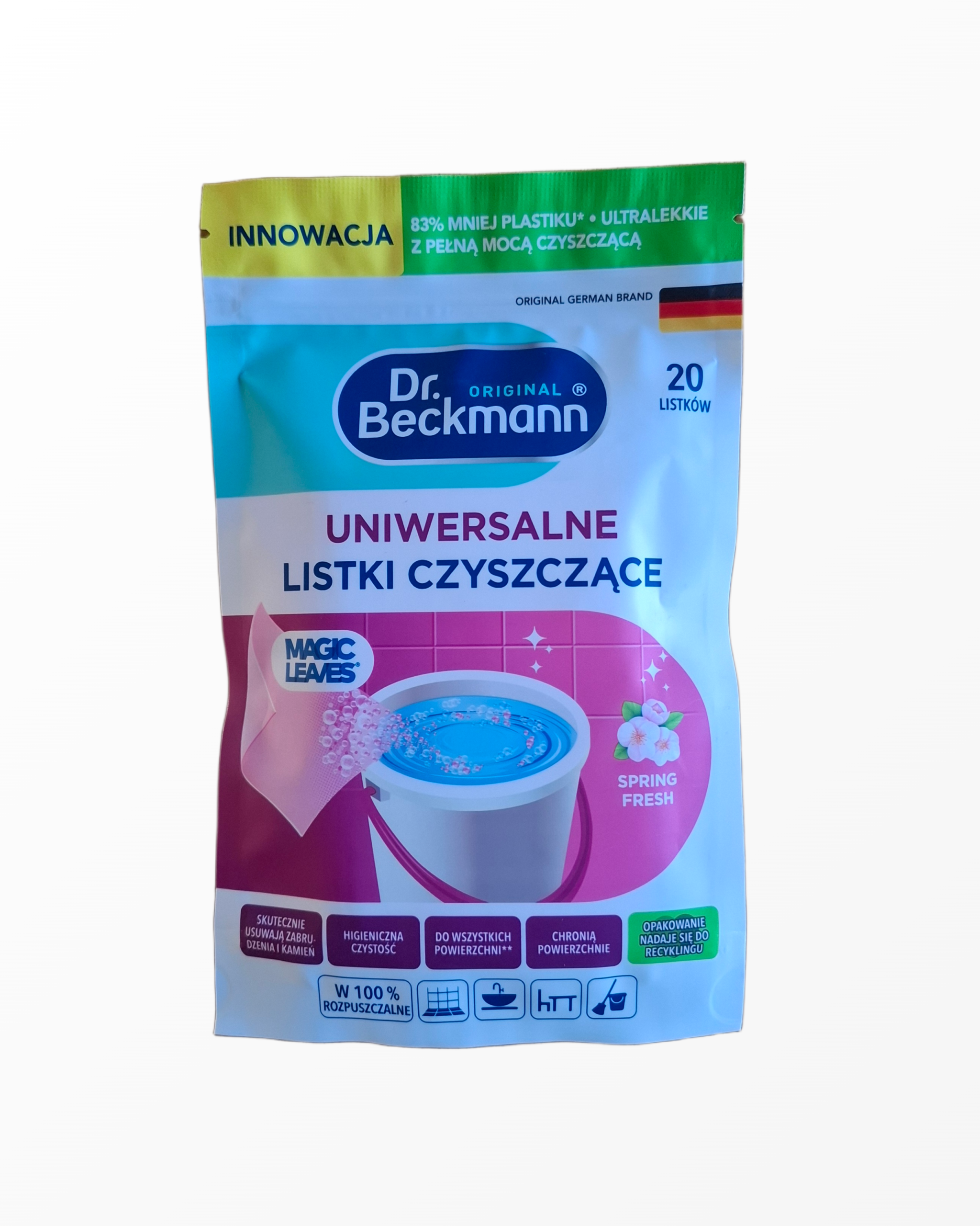 DR. BECKMANN Magic Leaves universalūs paviršių ir grindų valymo lapeliai pakuotėje