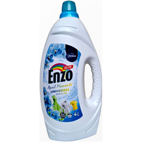 Skystas skalbimo gelis Deluxe Enzo Elite Universal April Moments, 4 litrų pakuotė 100 skalbimų