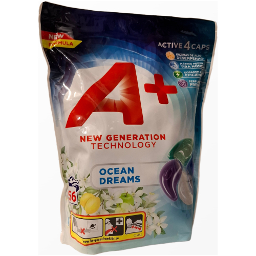 A+ Ocean Dreams New Generation Technology skalbimo kapsulės 56 vnt.