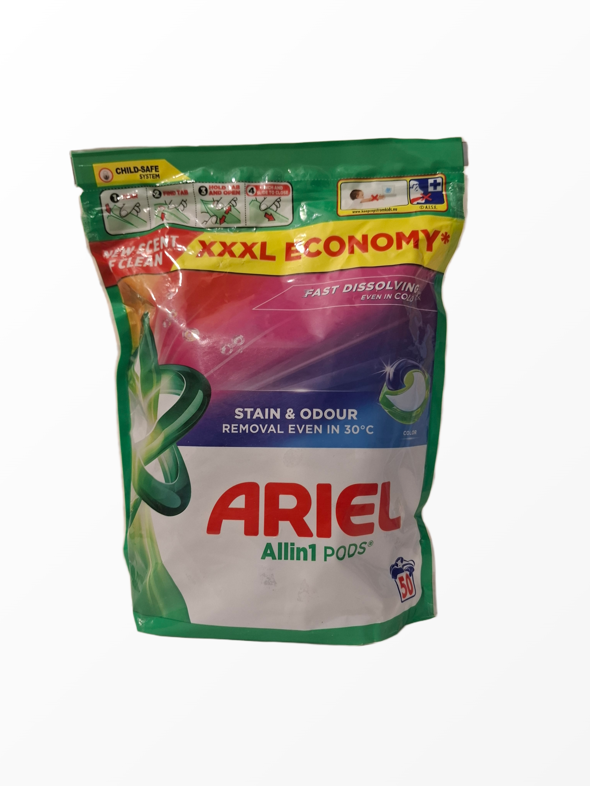 Ariel All-in-1 Pods Stain and Odour Removal skalbimo kapsulės 50 vnt.