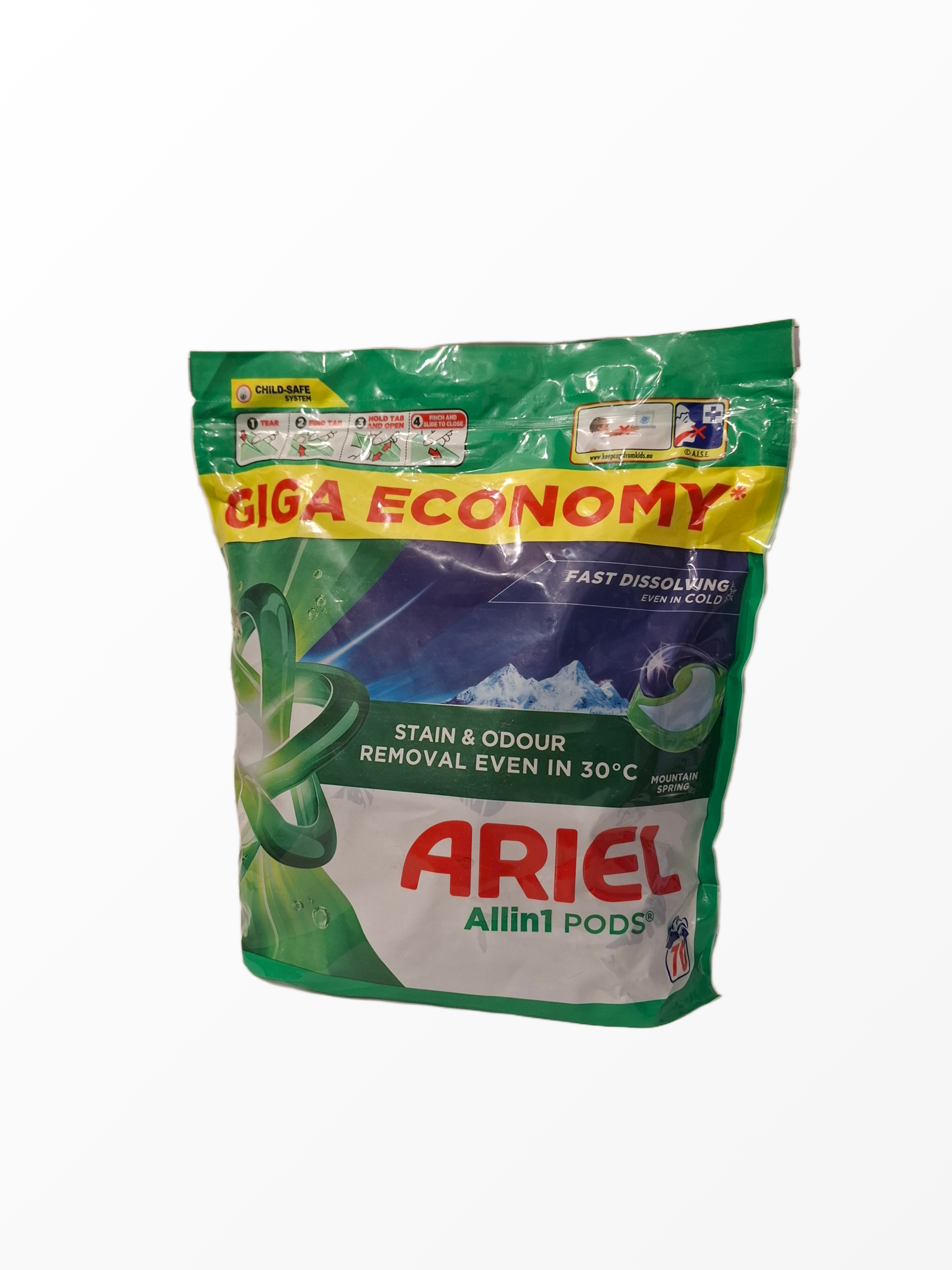 Ariel All-in-1 Pods Stain and Odour Removal Giga Economy 70 skalbimų