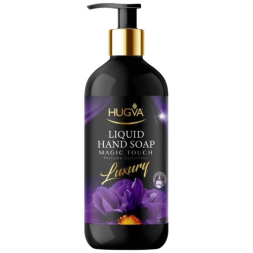 skystas-muilas-hugva-luxury-magic-touch-500ml.jpg Prabangus šviesios spalvos Hugva Luxury Magic Touch skysto rankų muilo buteliukas su dozatoriumi