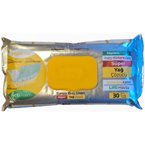 Sleepy Easy Clean Acti-Foam drėgnos servetėlės riebalams šalinti virtuvėje