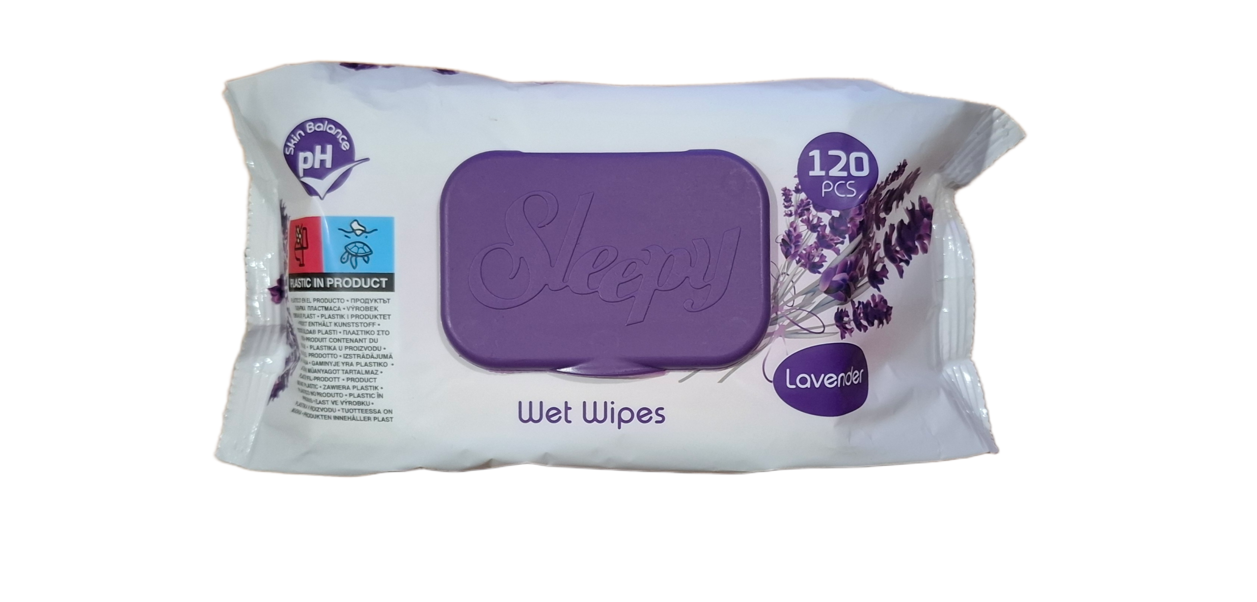 sleepy-lavender-dregnos-serveteles-120vnt.jpg Sleepy Lavender drėgnos servetėlės su levandų aromatu pakuotėje po 120 vnt.
