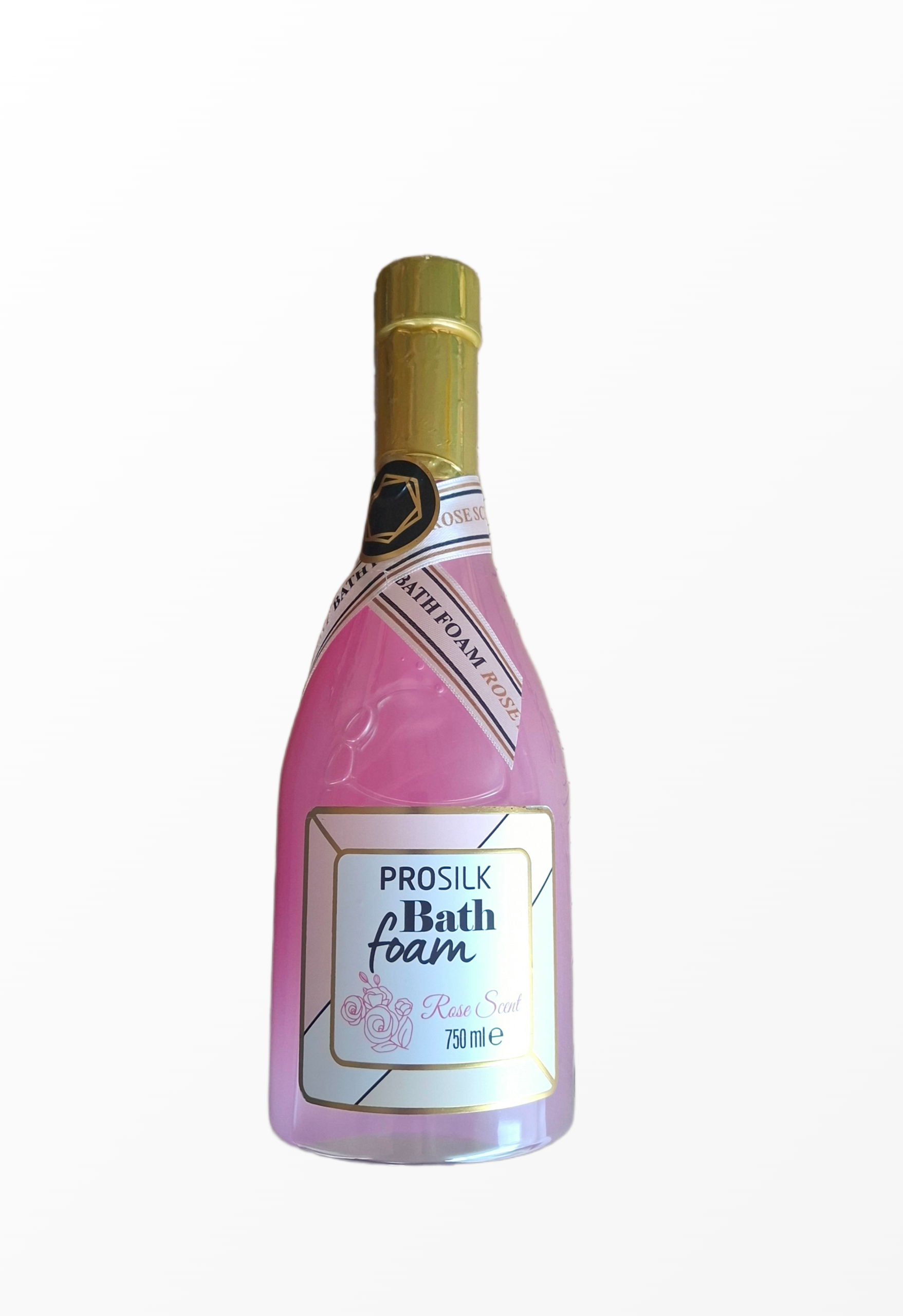 vonios-putos-sampano-butelyje-prosilk-rose-750ml.jpg Rožių kvapo vonios putos PROSILK šampano butelio formos pakuotėje