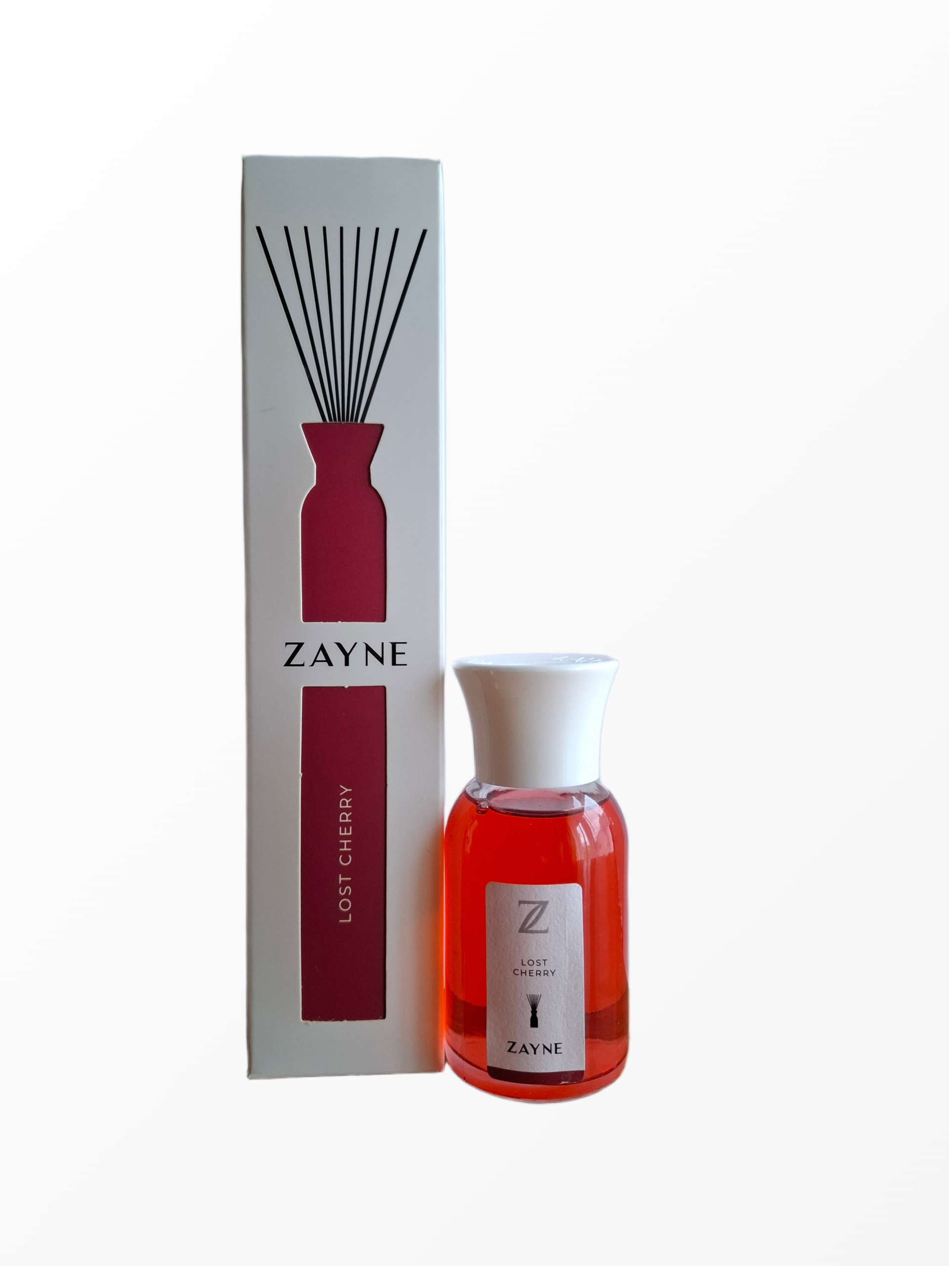 zayne-premium-namu-kvapas-lost-cherry-110ml.jpg ZAYNE Premium Series lost cherry namų kvapas su lazdelėmis, 110 ml raudonas buteliukas