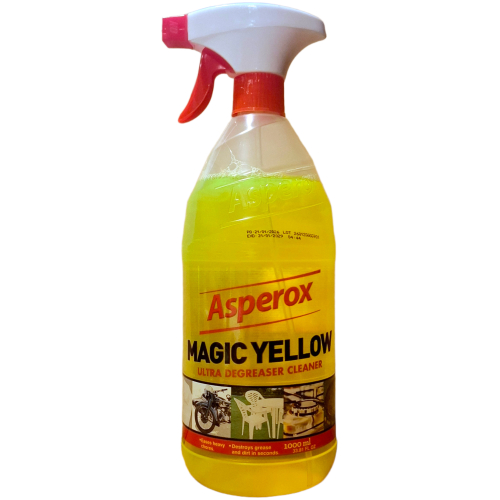 Universalus riebalų valiklis Asperox Magic Yellow Ultra Degreaser 1000ml buteliukas su purkštuku