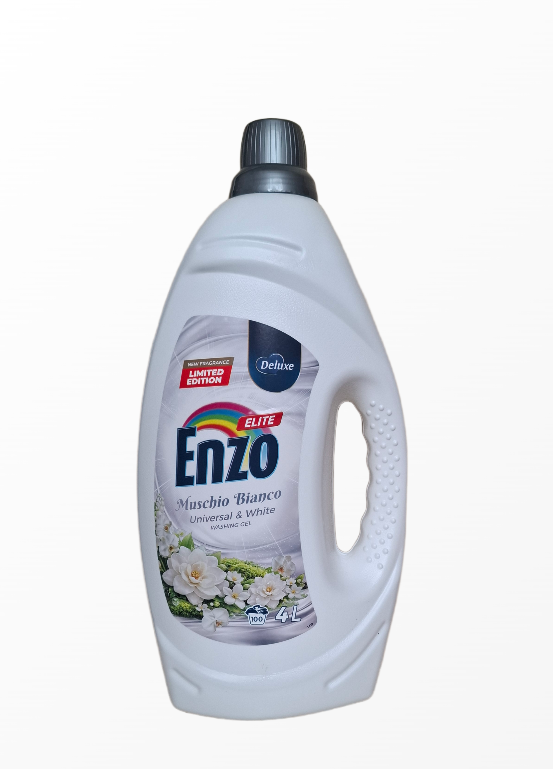 deluxe-enzo-elite-universal-white-4l.jpg Skystas skalbiklis Deluxe Enzo Elite Universal ir White 4 litru talpos butelyje baltiems ir sviesiems drabuziams