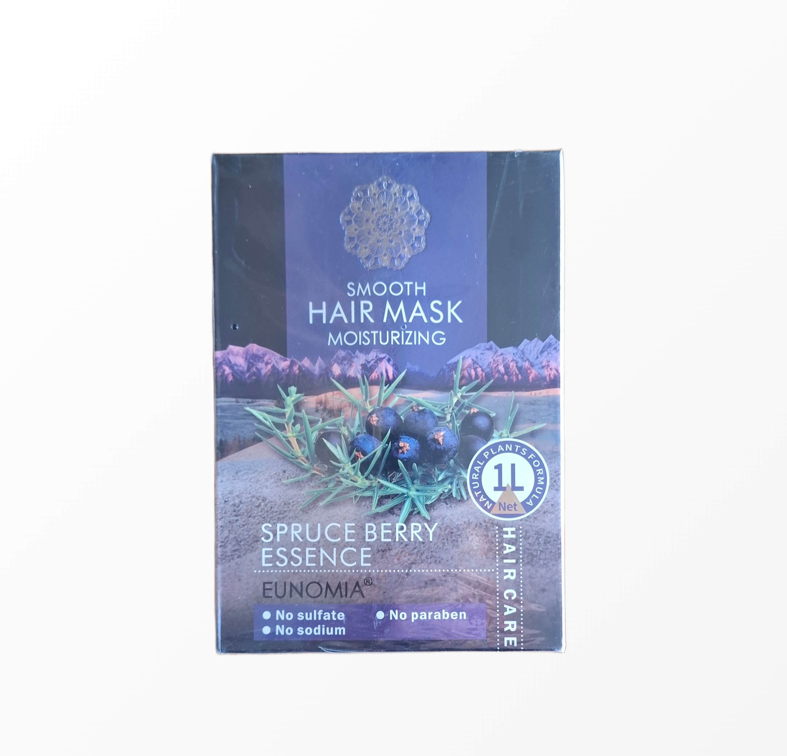 Eunomia Spruce Berry Essence drėkinanti plaukų kaukė su eglių uogų ekstraktu 1 litras