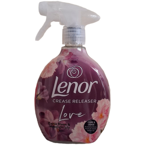 Lenor Crease Releaser Love Exotic Bloom audiniu rauksliu salinimo purskiklis 500ml