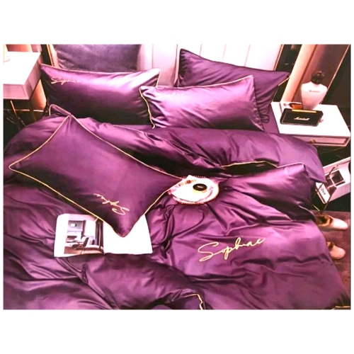 Mikropluošto patalynė Cotton World 200x220 violetinė su siuvinėjimu
