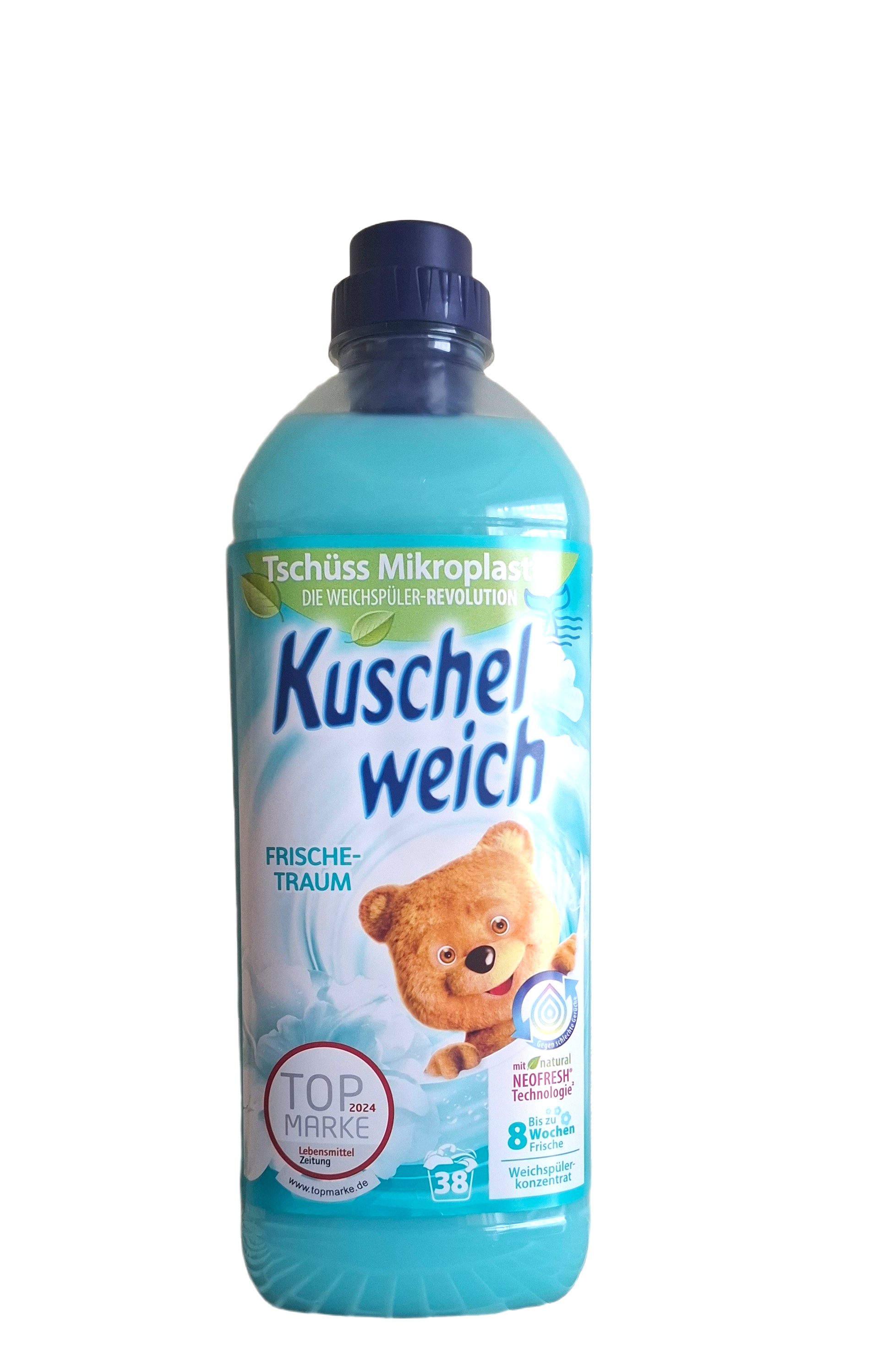 Audinių minkštiklis Kuschelweich Frischetraum švaros ir gaivos kvapo 1L 38 skalbimai
