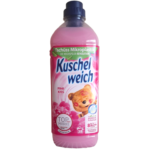 Kuschelweich Pink Kiss rožinio bučinio koncentruotas audinių minkštiklis 1 l pakuotė